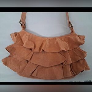 Lizden Orange Ruffled Crossbody Bag